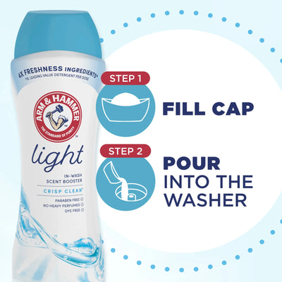Light In-Wash Scent Booster, Laundry Scent Booster Crisp Clean Scent, 24 Oz