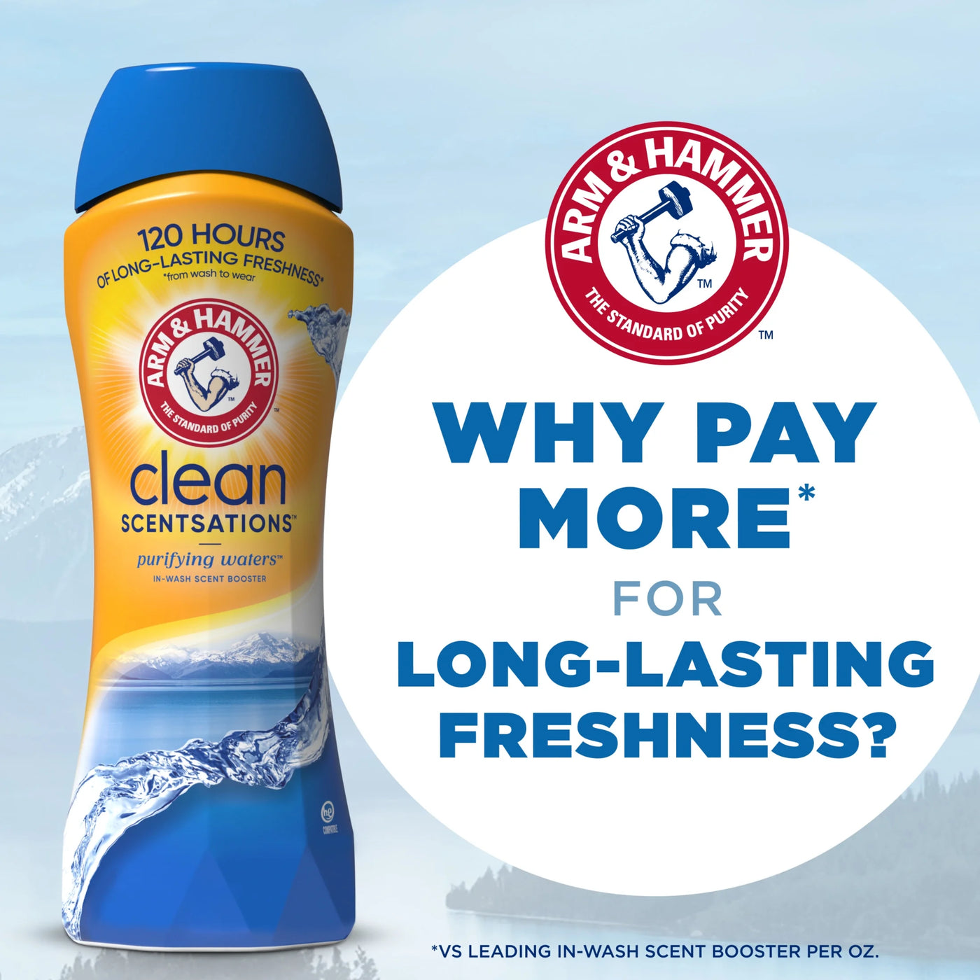Clean Scentsations In-Wash Scent Booster, Laundry Scent Booster Purifying Waters Scent, 24 Oz