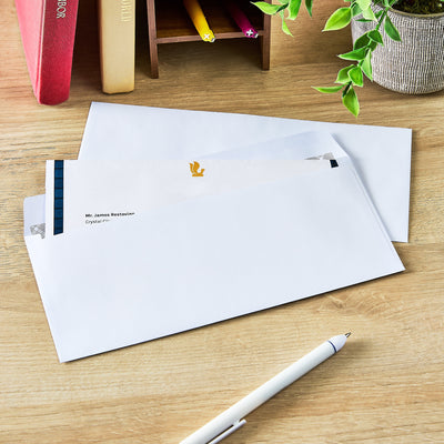 PEN + GEAR #10 Privacy Tint Gummed Envelopes, White, 4.13 in X 9.5 In, 150 Count