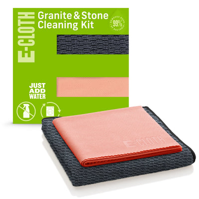 Granite & Stone Cleaning Kit Contains Effective Streak-Free Microfiber Cleaner for Countertops, 2 Cloth Set