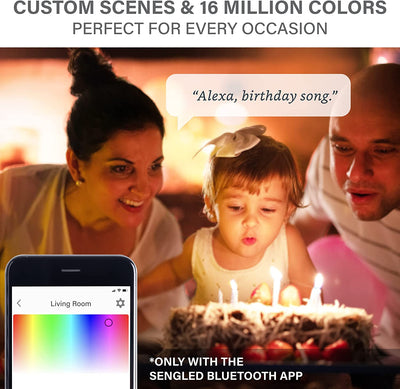 Smart Light Bulbs, Color Changing Alexa Light Bulb Bluetooth Mesh That Work with Alexa Only, Dimmable LED Bulb A19 E26 Multicolor, High CRI, High Brightness, 9W 800LM, 6-Pack, No Hub Required