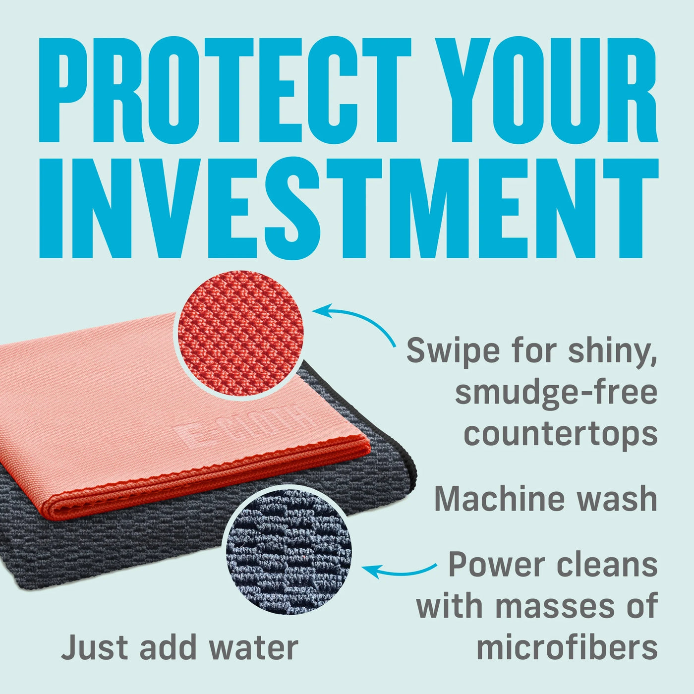 Granite & Stone Cleaning Kit Contains Effective Streak-Free Microfiber Cleaner for Countertops, 2 Cloth Set