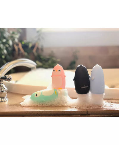 Travel Buddiez - Penguin Family (4 Pack) Multicolored 3Oz Silicone Reusable Bottles