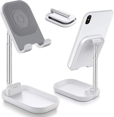 Cell Phone Stand Adjustable Desktop Phone Holder Tablet Stand for Desk Foldable Phone Stand for Desk Cell Phone Holder for Desk for 13 12 11 Pro Xs Max Xr X 8/Galaxy Samsung All Smartphones