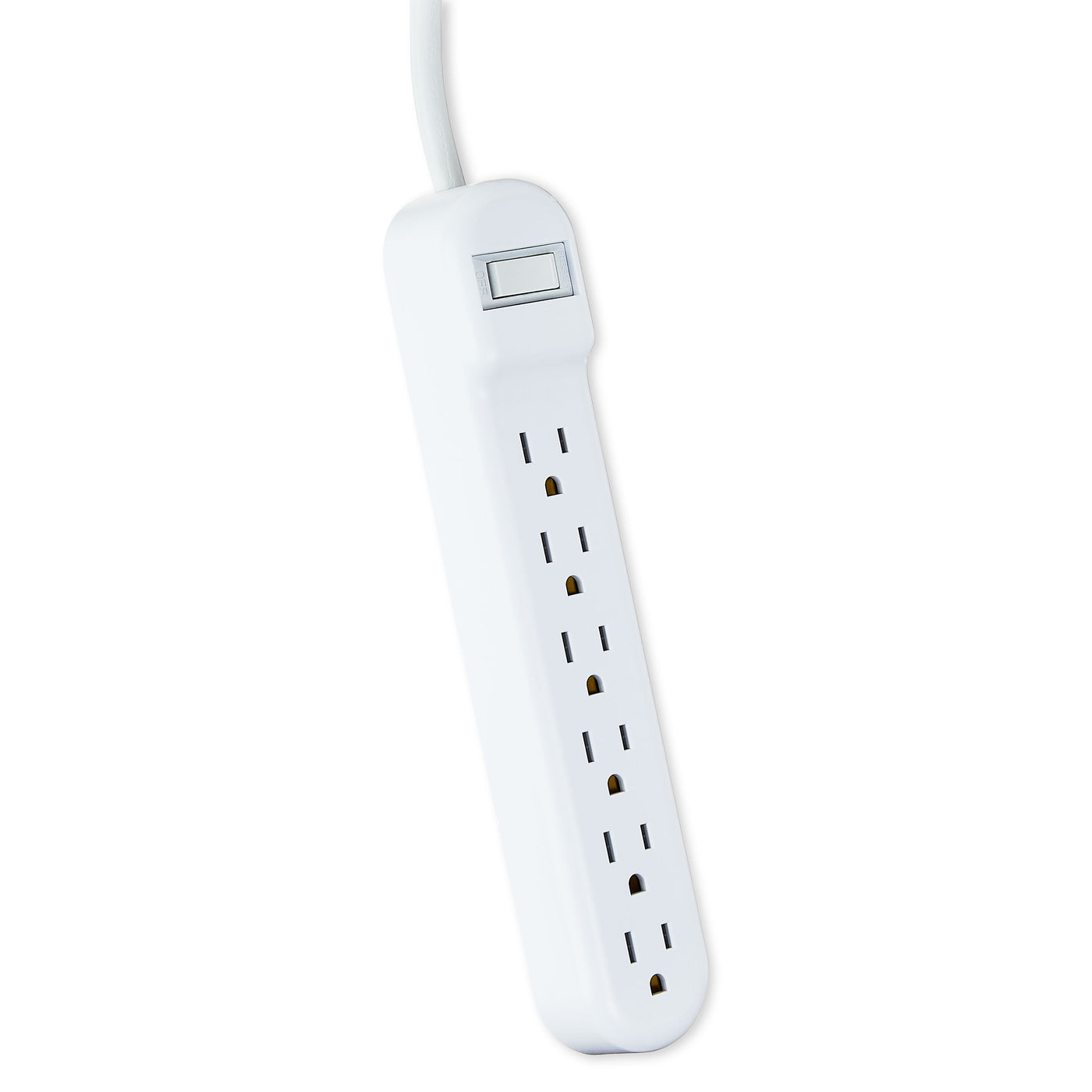 . 6-Outlet Surge Protector, 2 Pack, 2.5Ft Power Cord, White