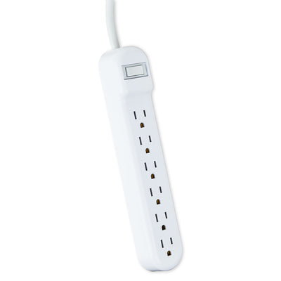 . 6-Outlet Surge Protector, 2 Pack, 2.5Ft Power Cord, White