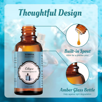 Mens Cologne Fragrance Oil for Men 30ML - Premium Grade Cologne Fragrance Oils Aromatherapy Masculine Essential Oil Scents for Diffuser (1.01 Fl Oz)