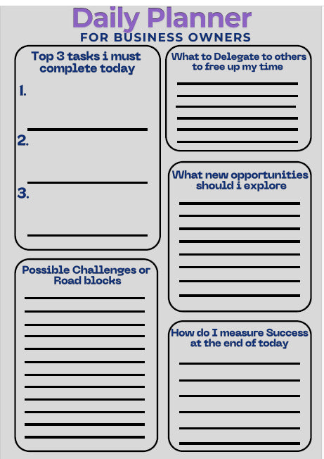Daily Planner for Business Owners